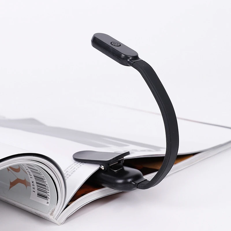 مصباح القراءة مصباح ليد جيب قابل لإعادة الشحن لقراءة الكتب الصغيرة المحمولة مشبك مرن ضوء الليل للكتب بجانب السرير