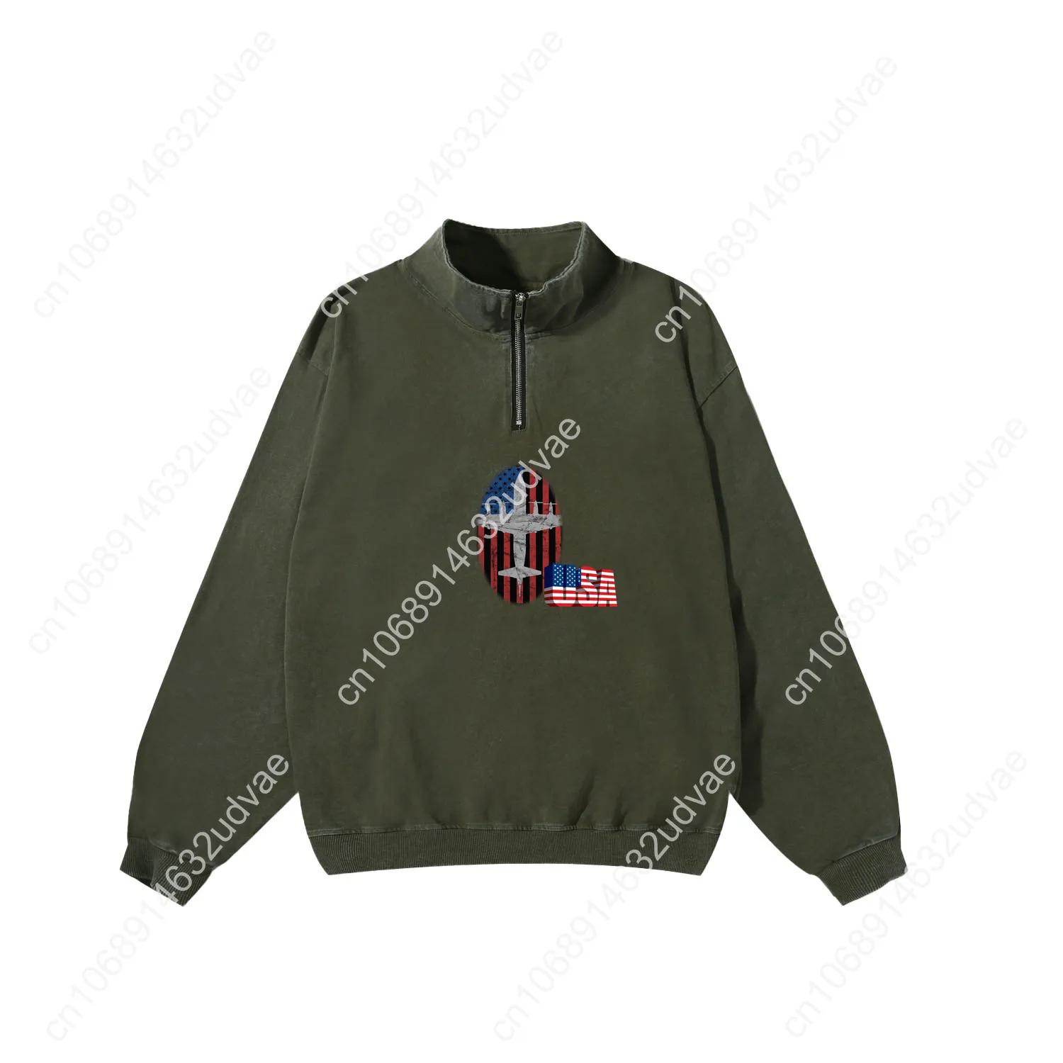 

P-3 Orion Vintage Flag Retro Sweatshirt Man Woman Teenager Vintage Pullover Half Zipper Sweat Shirt Photo Custom Sleeved Tshirt