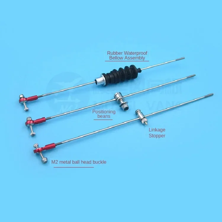 1Pc RC Model Boat Servo Push Rod Kit L11/12/13/14/15/20/25/30cm M2 Plastic Rod End+Linkage Stopper/Positioning Bean+M2 Pull Rod