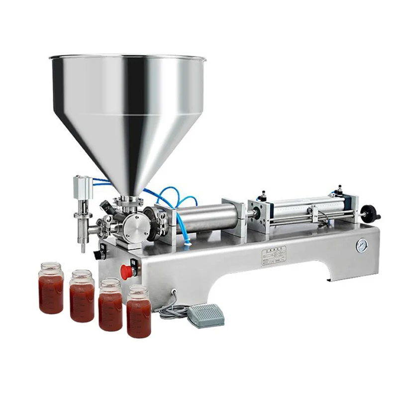 ماكينة تعبئة جل مربى زبدة الفول السوداني 110 فولت 220 فولت ماكينة تعبئة معجون المكبس الهوائي #2