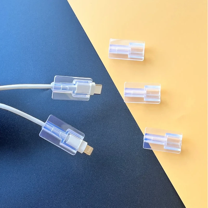 5 قطع من كابل شاحن السيليكون الناعم، كابل شحن سريع، غطاء حماية لسلك بيانات Apple IPhone، مشبك شفاف #5