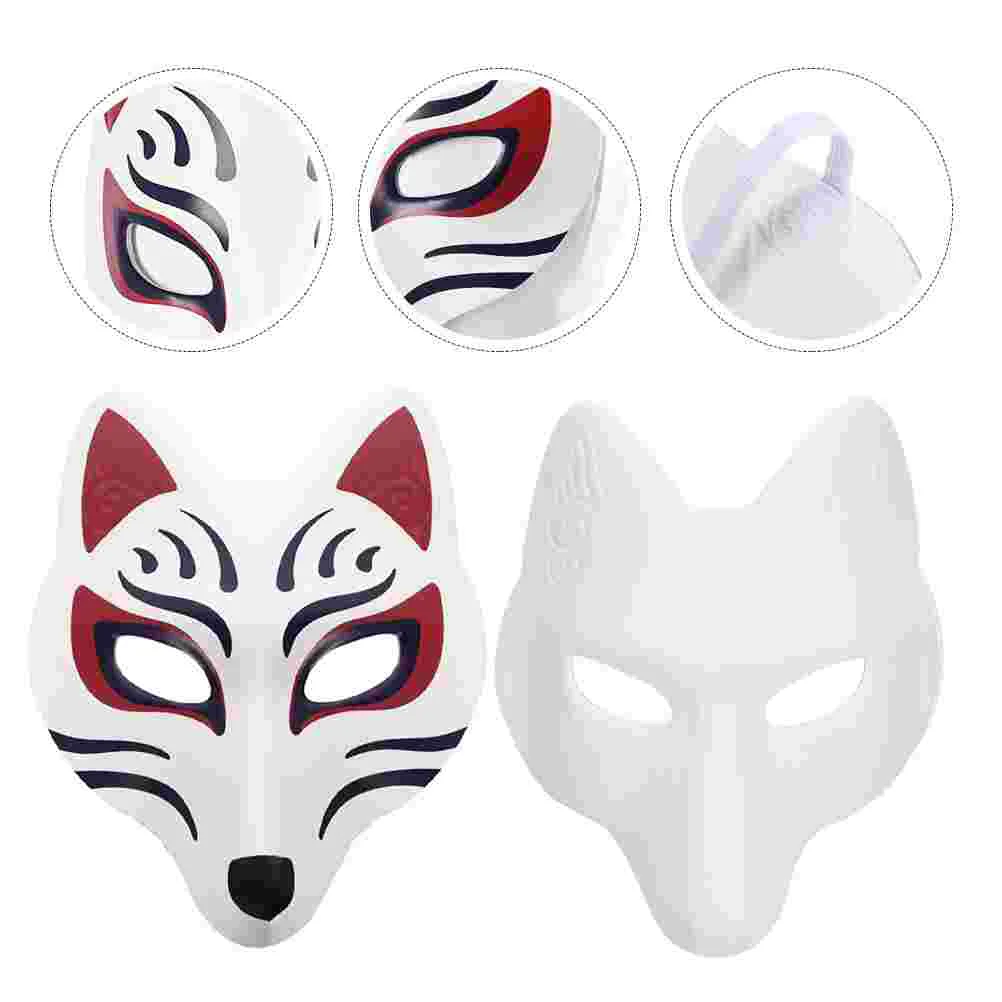 

2 Pcs Fox Mask Masks for Adults White Halloween Props Teenager Eva Miss Masquerade Cosplay DIY