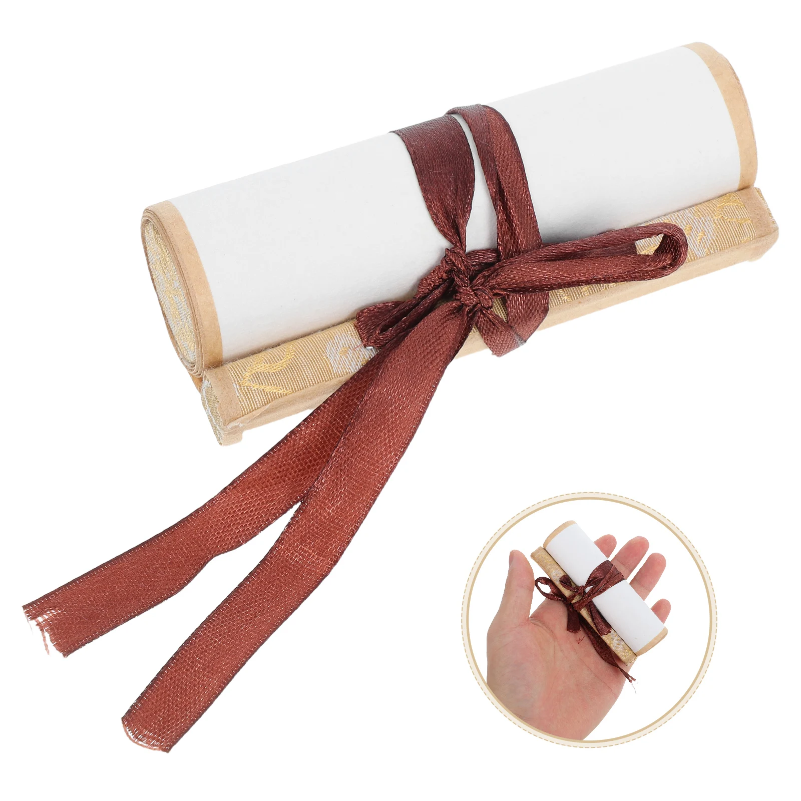 

Blank Calligraphy Scroll Rice Xuan With Wooden Rods 10X36Cm For Painting Drawing Wedding Vows Home Decor Art Supplies Draft