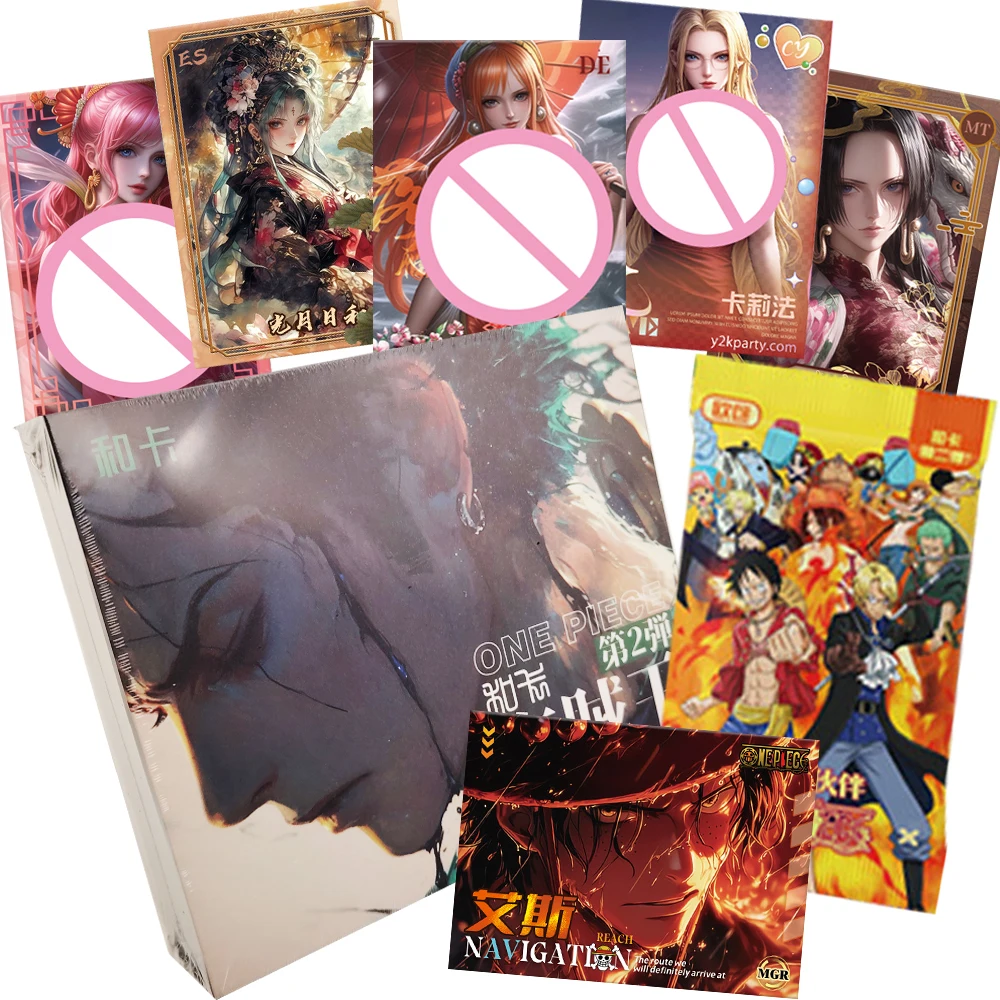 One Piece Collection Cards Booster Box Adventure Anime Beautiful and Charming Girls Visual Art Design 3D Grating Cards Fun Gifts