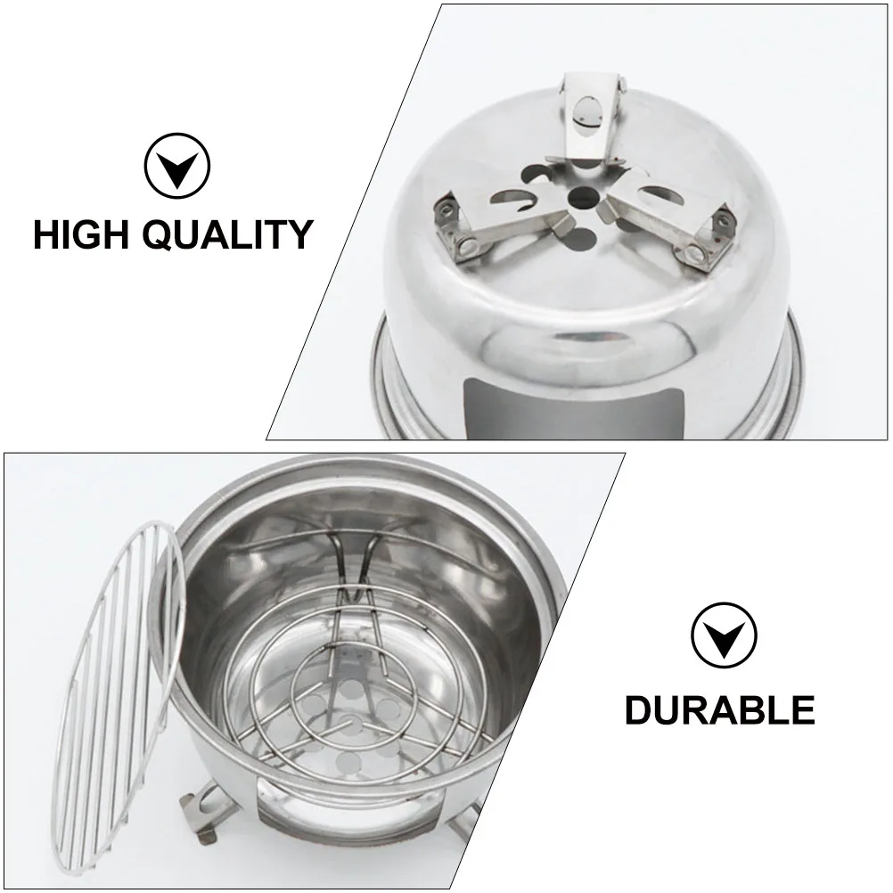 

1 set 1 Set Portable Barbecue Stove Stainless Steel Camping Grill Durable Small Bbq Stove Outdoor Supply Rustproof Lightweight