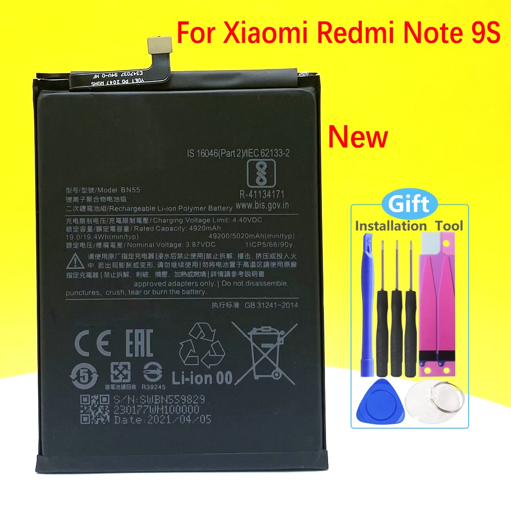 

NEW BN55 Battery For Xiaomi Redmi Note 9S Note9S Smartphone/Smart Mobile Phone