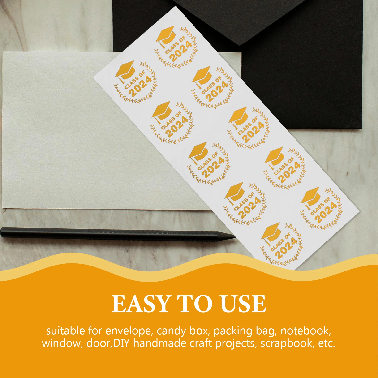 

10 Sheets Graduation Hat Stickers Self-Adhesive Sealing Labels For Gift Bags Packaging Round Decorative Stickers Easy Remove