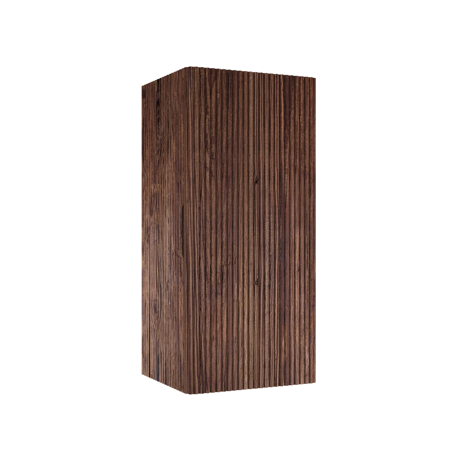 KALI 14" Wall-Mounted Striped Bathroom Vanity Side Cabinet - Retro Walnut