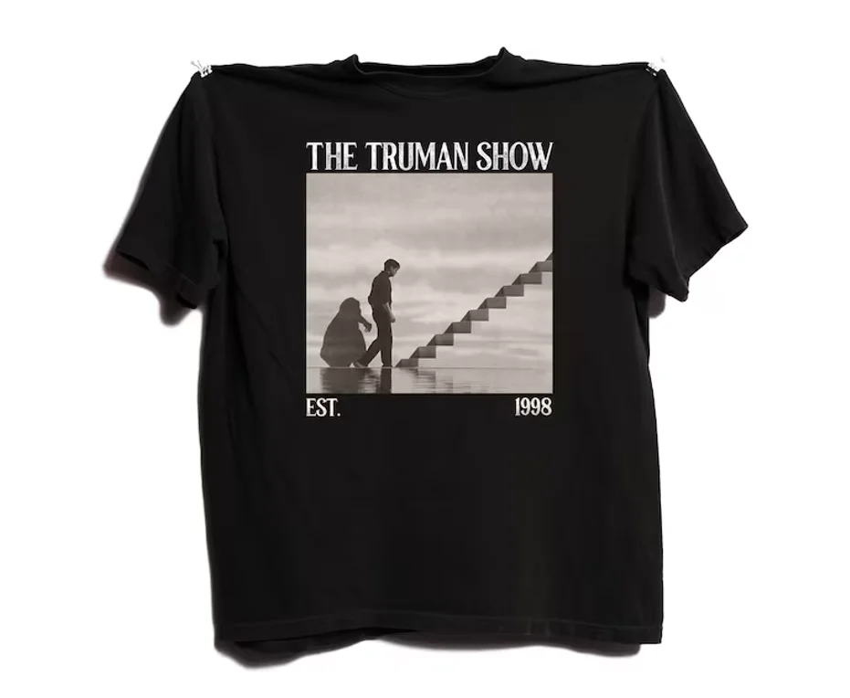 The Truman Show, 1998 Retro Fashion Oversized Unisex Fashion Street Casual Tee Classic Loose Streetwear Trendy Cotton Breathable