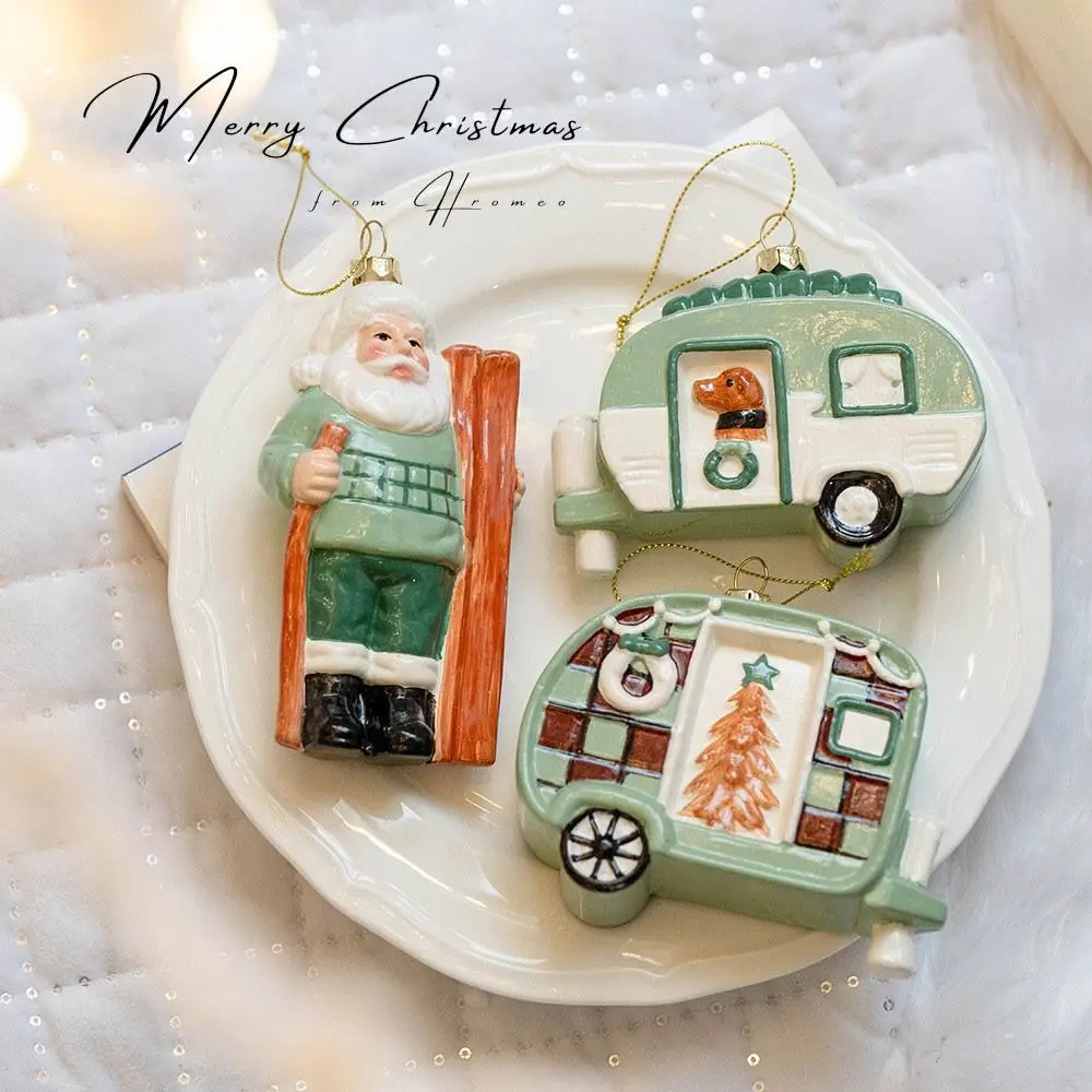 جديد الأخضر عيد الميلاد شنقا الديكور البلاستيك الدب سانتا شجرة عيد الميلاد زخرفة DIY قابلة لإعادة الاستخدام عيد الميلاد الحلي لعيد الميلاد #3