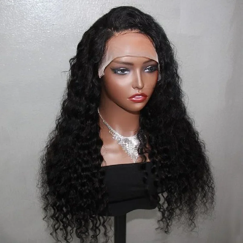 

Natural PrePlucked 26" 180 Density Long Black Kinky Curly Lace Front Wig For Black Women With Baby Hair Lace Frontal Daily Wigs