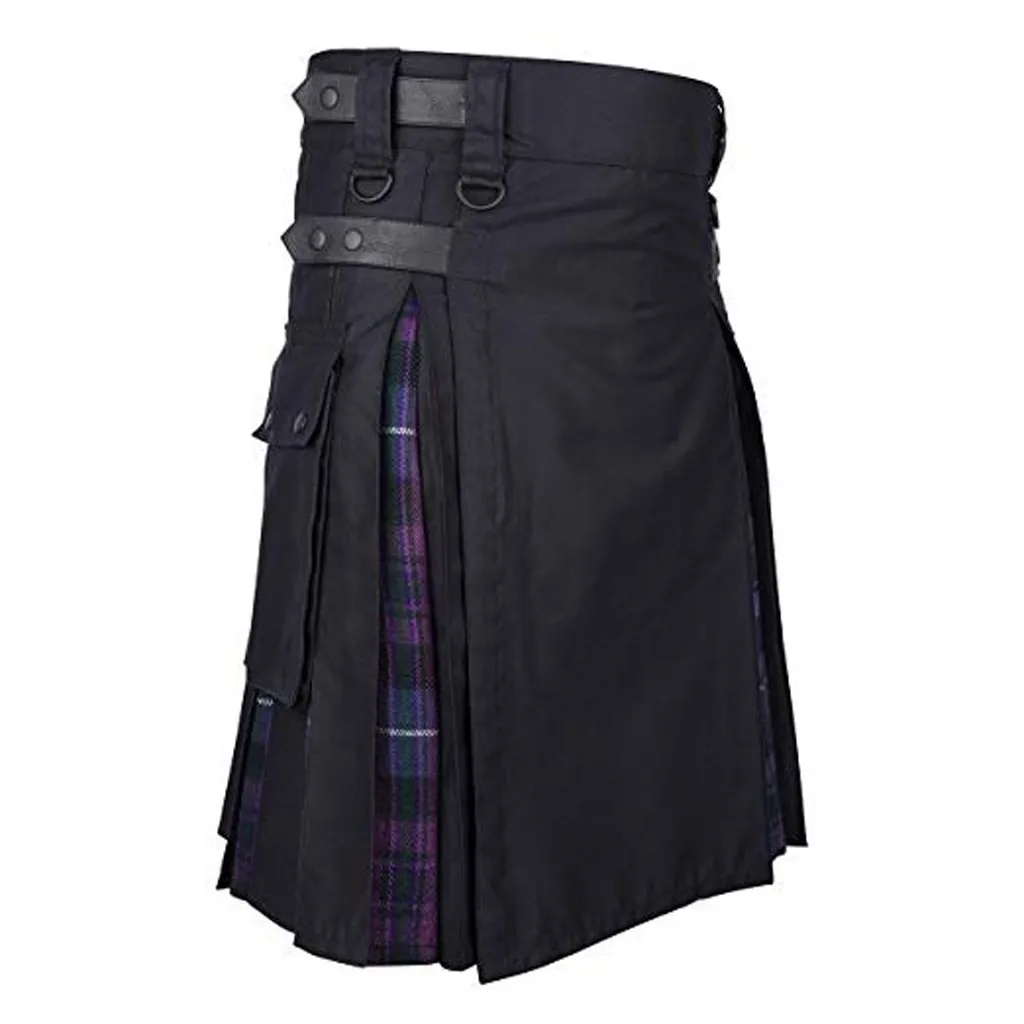 Herren Vintage Schottland Gothic Mode Kendo Taschenröcke Schottische Kleidung Schlafzimmer