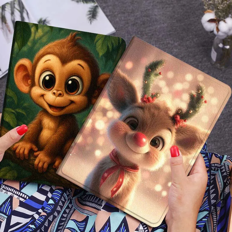 

Art Deer Fox Monkey Gift For Xiaomi Mi Pad Mini 4 5 6 7 SE Pro Plus Redmi Pad 2 SE 2025 8.8 11 Foldable Tablet Case