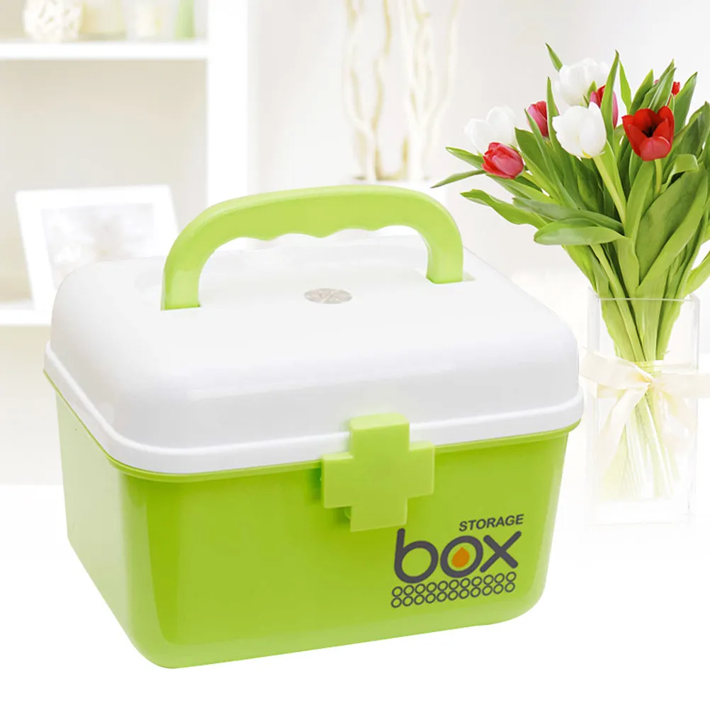 

Аптечка первой помощи, большая вместительная коробка для хранения лекарств, органайзер из полипропилена, ударопрочный, легкий, со съемным лотком и ручкой, для дома