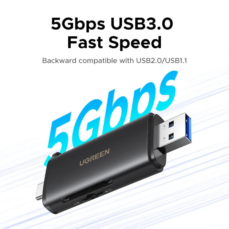 UGREEN USB C SD 4,0 lector de tarjetas lector de tarjetas de memoria USB 312 MB/s USB3.0 y USB C a SD tarjeta Micro SD TF para PC portátil UHS-II/UHS-I