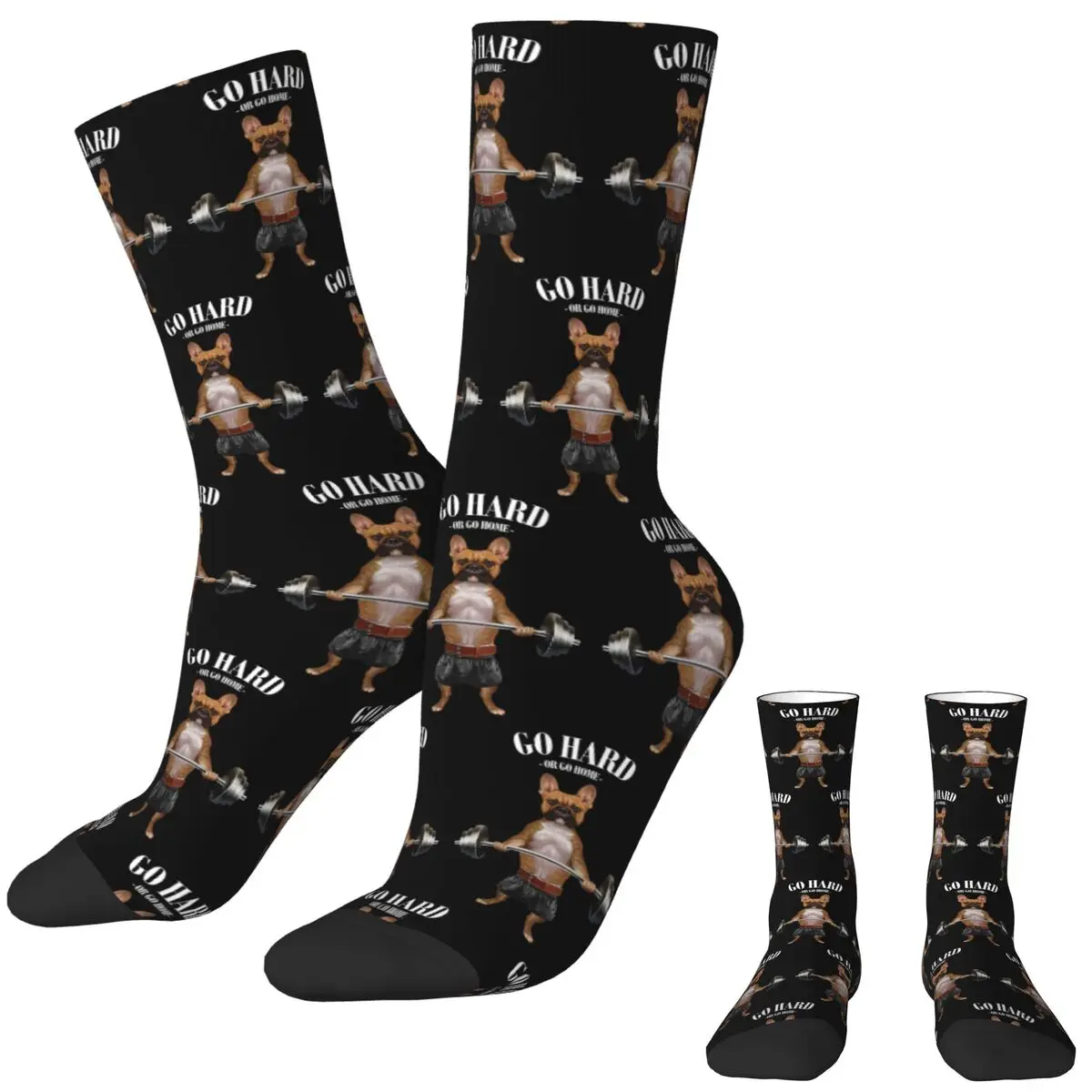 The Snatch Weightlifting French Bulldog Stockings Design Socks Autumn Anti Slip Socks Unisex Men Climbing Breathable Socks