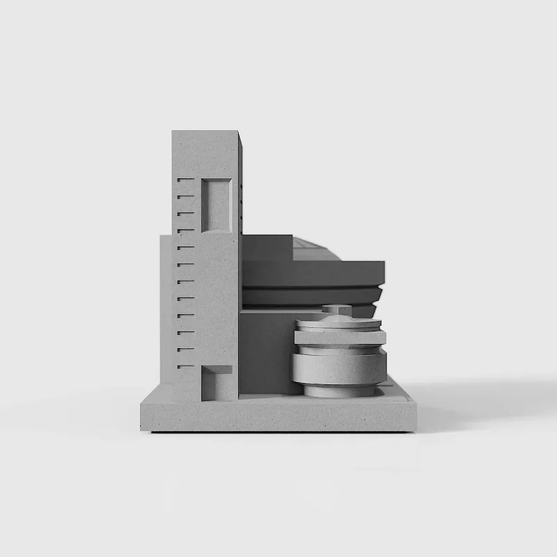 رايت | متحف جوجينهايم | نموذج بناء الأسمنت، ديكور منزلي بسيط وحديث لسطح المكتب وزخرفة نموذج منزل خرساني #5