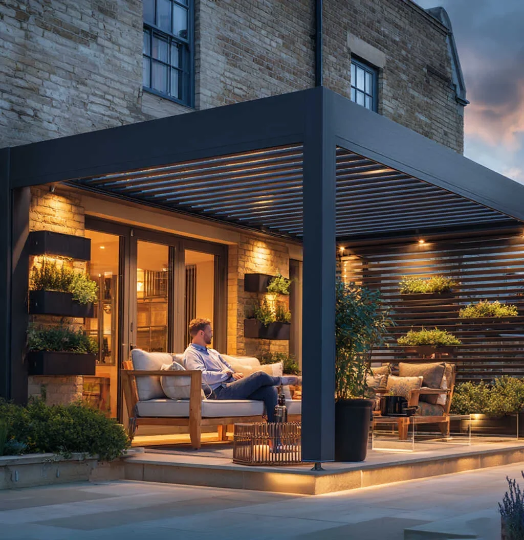 Heavy Duty Aluminum Pergola Louvered Roof Canopy Outdoor Patio Gazebo Cover Shelter Waterproof Windproof Sun Shade Customized