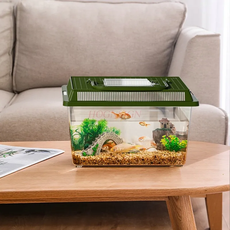 Tanque de peces para tortugas, contenedor especializado en insectos para exteriores, caja de cría portátil con tapa