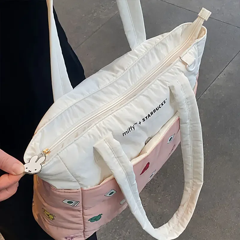 Kawaii Miffy Niedliche Große Tragetasche Tägliche Freizeittasche Multifunktionale Aufbewahrungstasche Geschenk-Spielzeug für Mädchen – Detail 4
