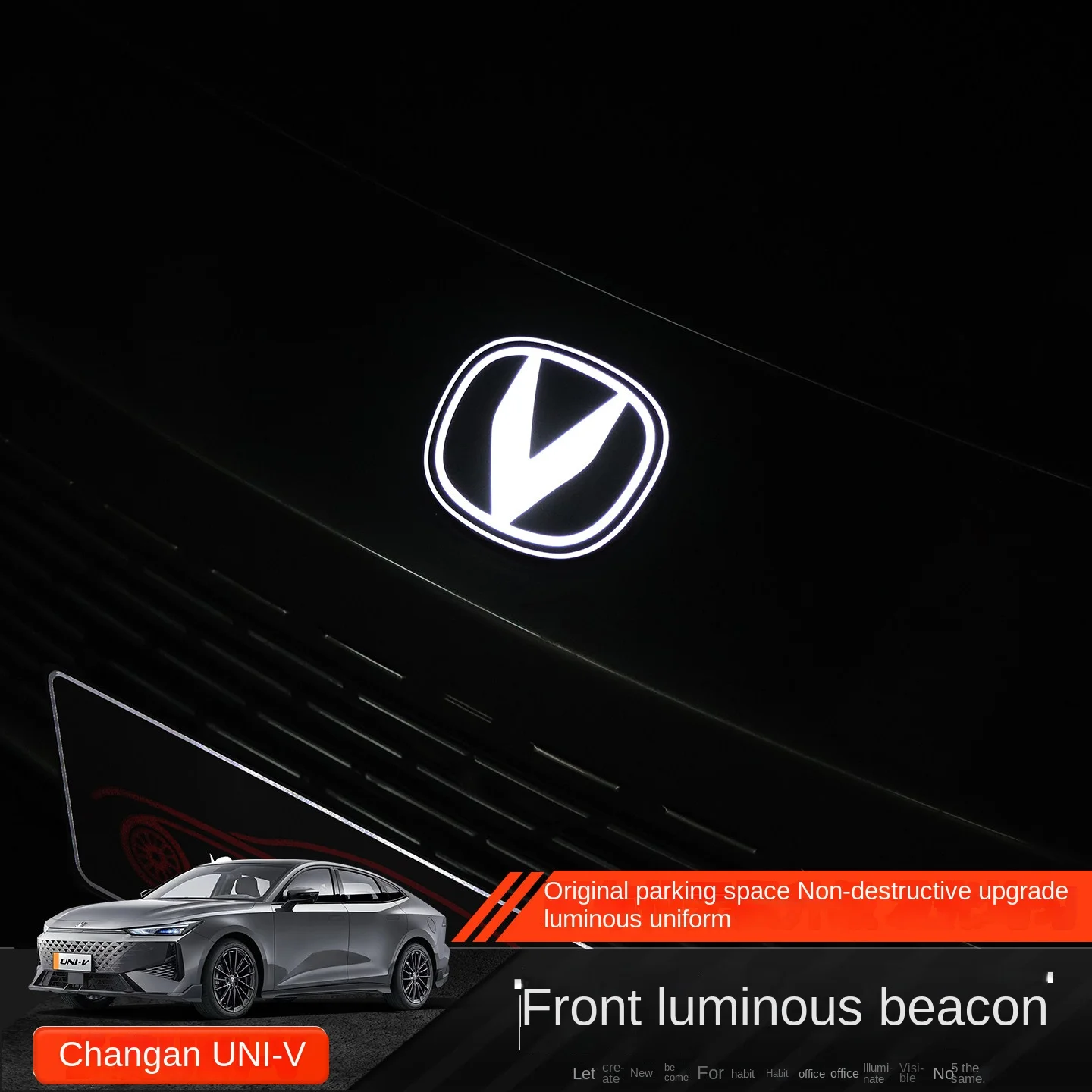 

Suitable for Changan Univ 2022-2025 front logo luminous light modification accessories
