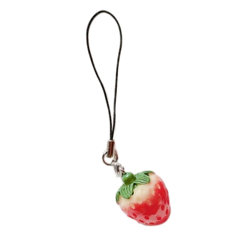 Strawberry Fashion Keychain Adorable Tomato Acrylic Keyrings Charm Pendant Accessories Gift for Birthday Christmas K3ND