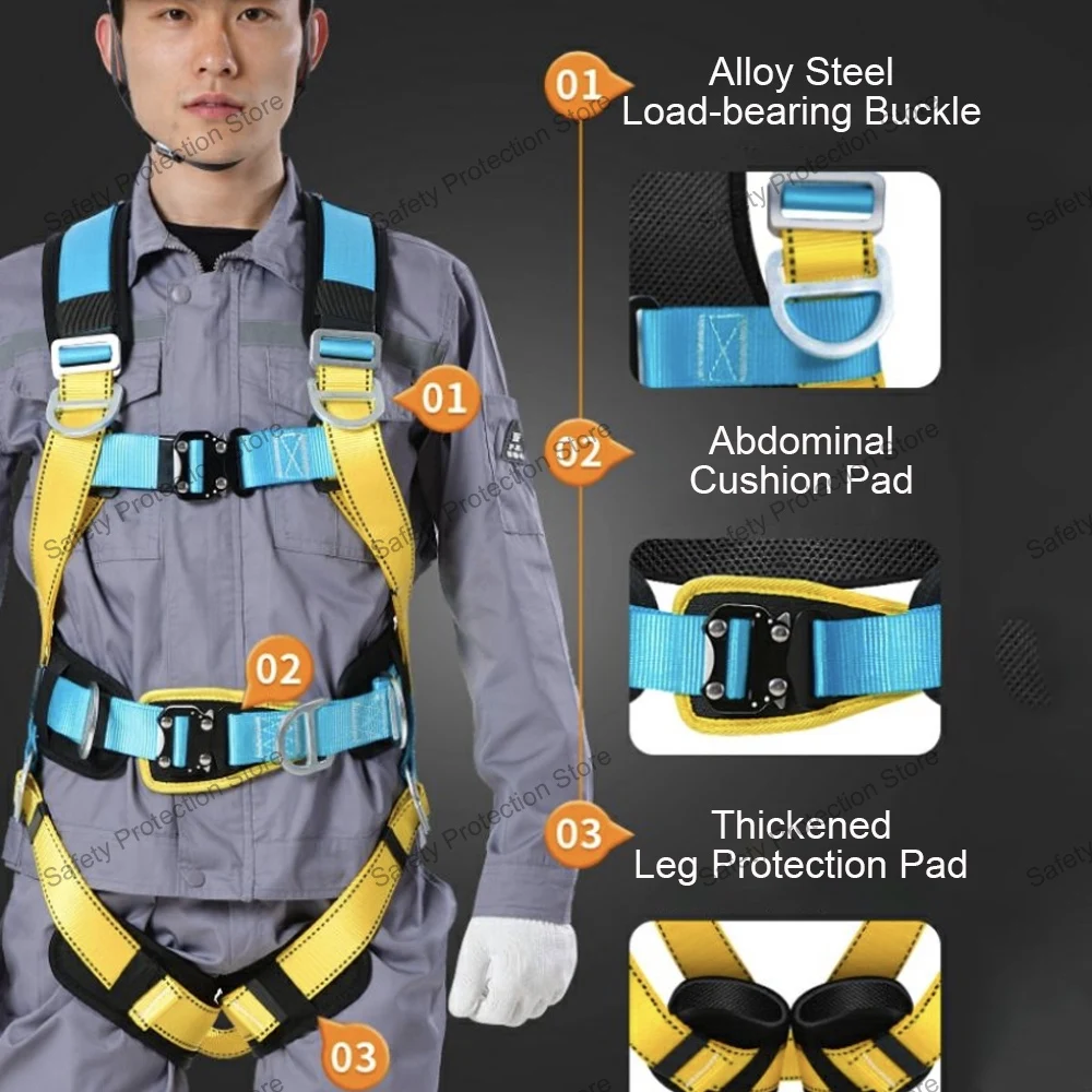 High Altitude Work Safety Harness Five-point Full Body Safety Belt Outdoor Climbing Training Construction Protective Equipment