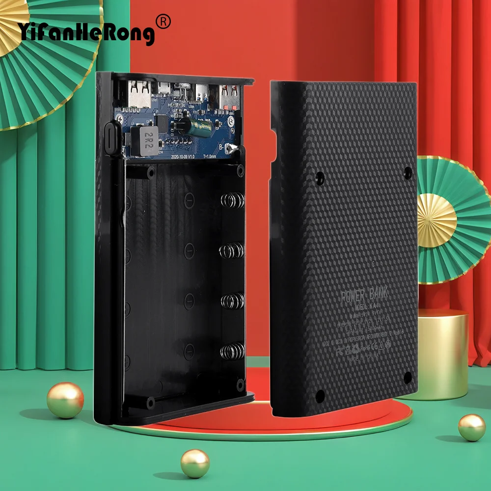 USB 5 فولت نوع C PD سريع شاحن الهاتف المحمول المزدوج 4*18650 قوة البنك صندوق البطارية لتقوم بها بنفسك شل الحال بالنسبة آيفون X سامسونج S10 زائد #1