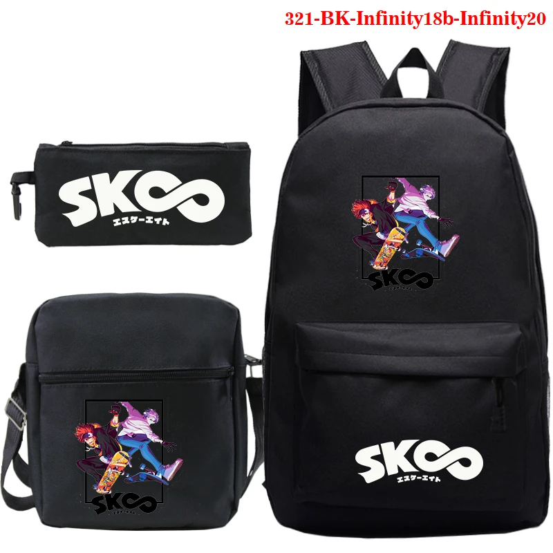 

SK8 The Infinity Backpacks teens back to School Shoulder Bag Pencil Case Girls Boys School Bags Canvas Bag 3Pcs/Set Backpack