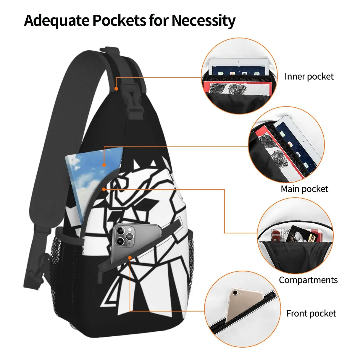 Goldorak UFO Robot Grendizer Small Sling Bags Chest Crossbody Shoulder Sling Backpack Outdoor Sports Daypacks anime Fashion