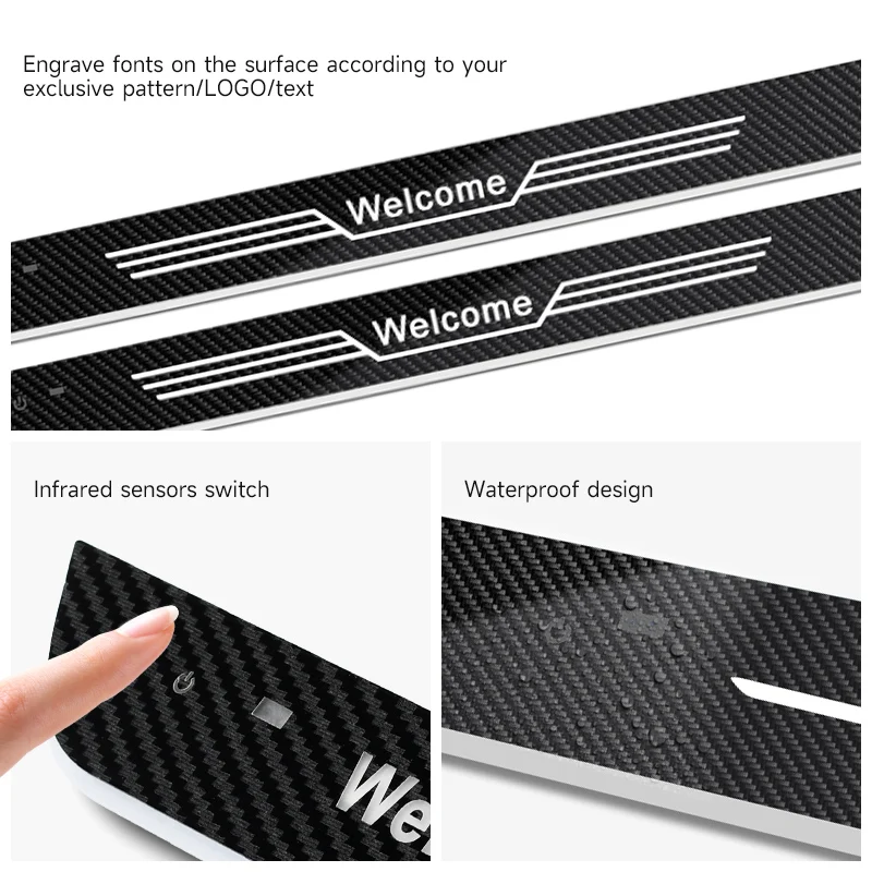 4個入り 車用LED RGBウェルカムライト ドアアンビエントライト 多モード調整可能 プロジェクターランプ 車用ウェルカムペダルライト