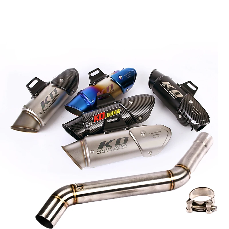 

Мотоциклетная выхлопная труба Escape Mid Link, глушитель из нержавеющей стали для CFMOTO NK400 650, круглый год без DB Killer