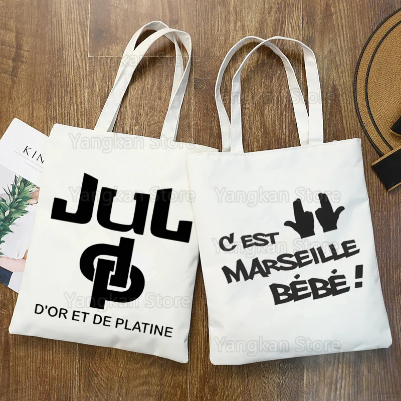 

Франция Рэпер Жюль Знак Сумка для покупок Бакалея Шоппер Джутовая сумка Сумка для покупок Многоразовая сумка Bolsa Compra Sacolas