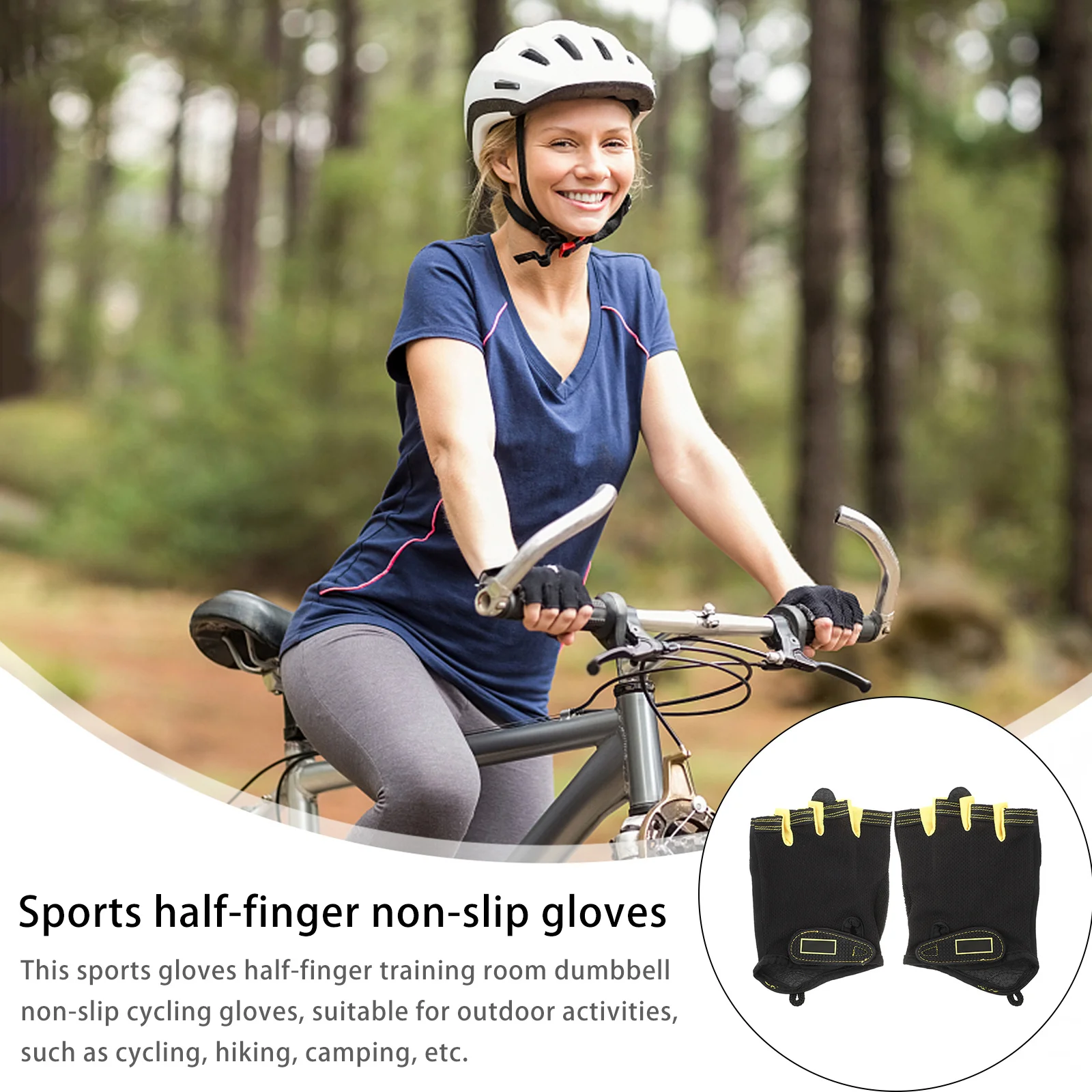 

1 Pair Half-Finger Non-Slip Gloves Premium Nylon Sports Mittens For Cycling Climbing Training Dumbbell Outdoor Protection