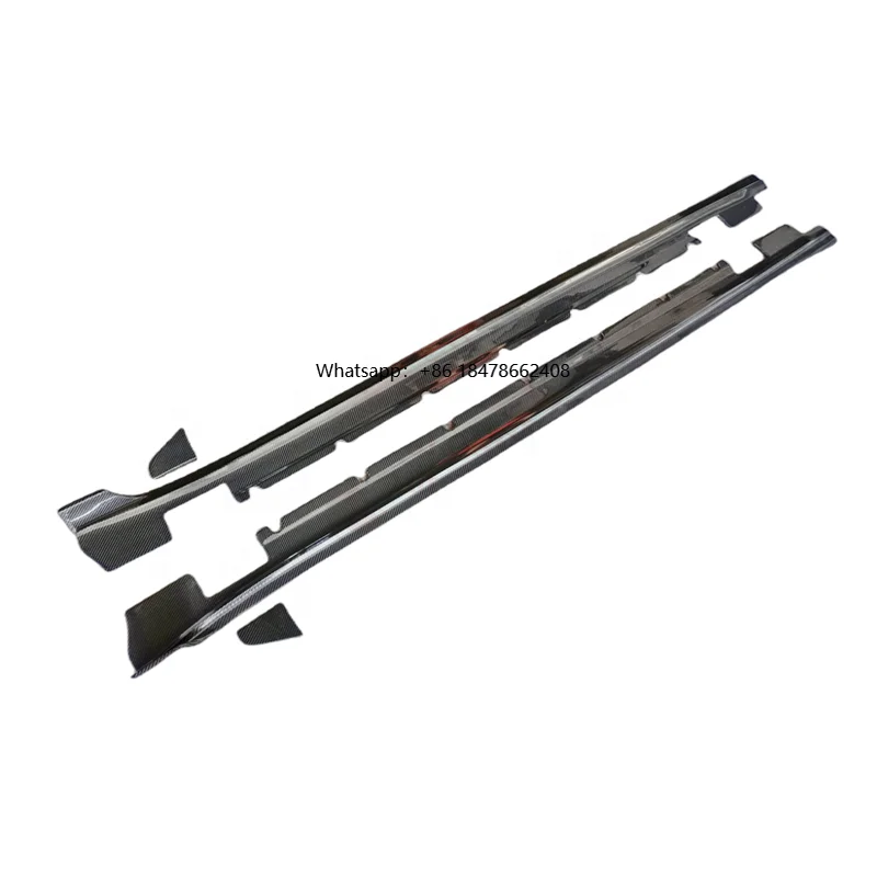 High Quality C Style Carbon Fiber Side Skirt Side Spoiler Body Kit for  Panamera 971 Standard Version 2017-2019