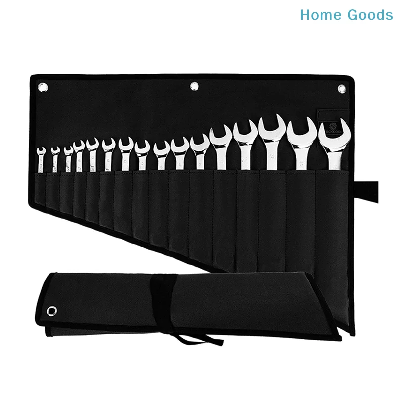 Wrench Organizer,Tool Roll Pouch – 16-Pocket Waterproof Oxford Cloth Wrench Roll Organizer For Garage, Workshop Home Repairs