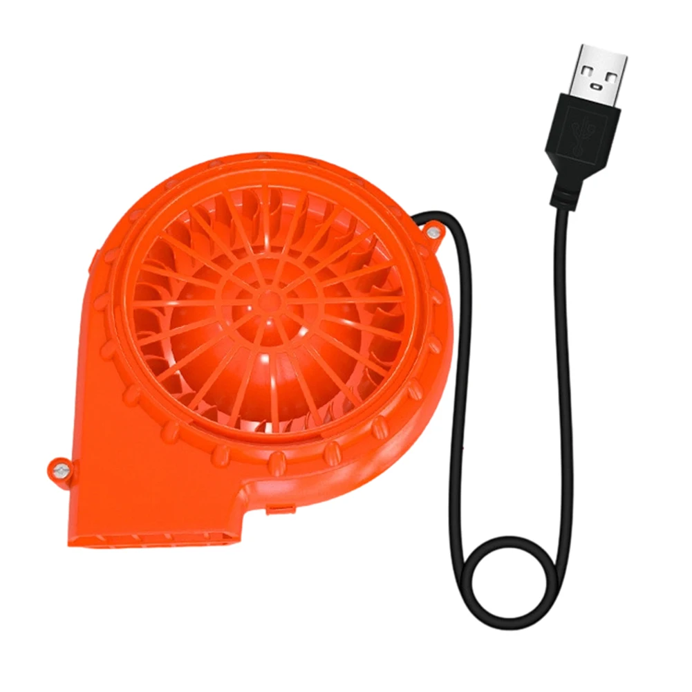5V 1A USB Centrifugal Blower Fan Orange ABS Housing With Adjustable Controller For Charcoal Grill BBQ Stove Air Supply Tool