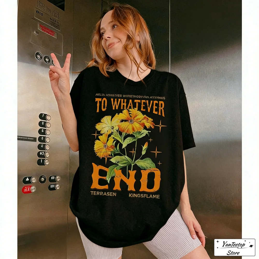 Camiseta feminina de algodão para o que seja final, camisa trono de vidro, citação da cidade crescente, presente de livro, manga curta, tops curtos da moda