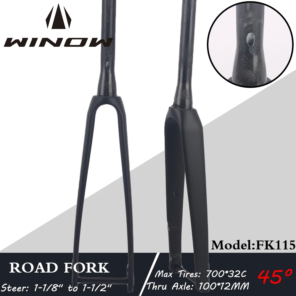 

Winowsports Carbon Road Frok 700 * 32C 100*12 мм сквозная ось офсет 45 мм Дорожный Велосипед вилки черные матовые глянцевые Дорожные Углеродные передние вилки