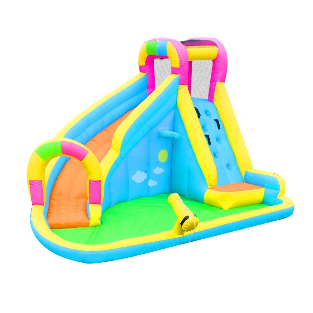 

Party Amusement Park Castle Inflatable Slide Rainbow Bodyguard Bounce House Swimming Pool Custom Water Park