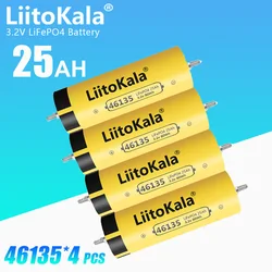 4pcs LiitoKala 3.2v 25Ah LiFePO4 battery 3C 3.2V Cells diy 12v 4S 24V 48V ebike electric scooter Tricycle power tools Battery