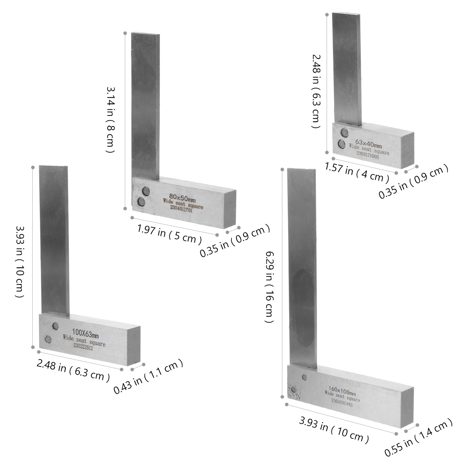 

1Set Carpenter Square L-Shape Woodworking Ruler Precision 90 Degree Machinist Steel Engineer Square Woodworking Ruler