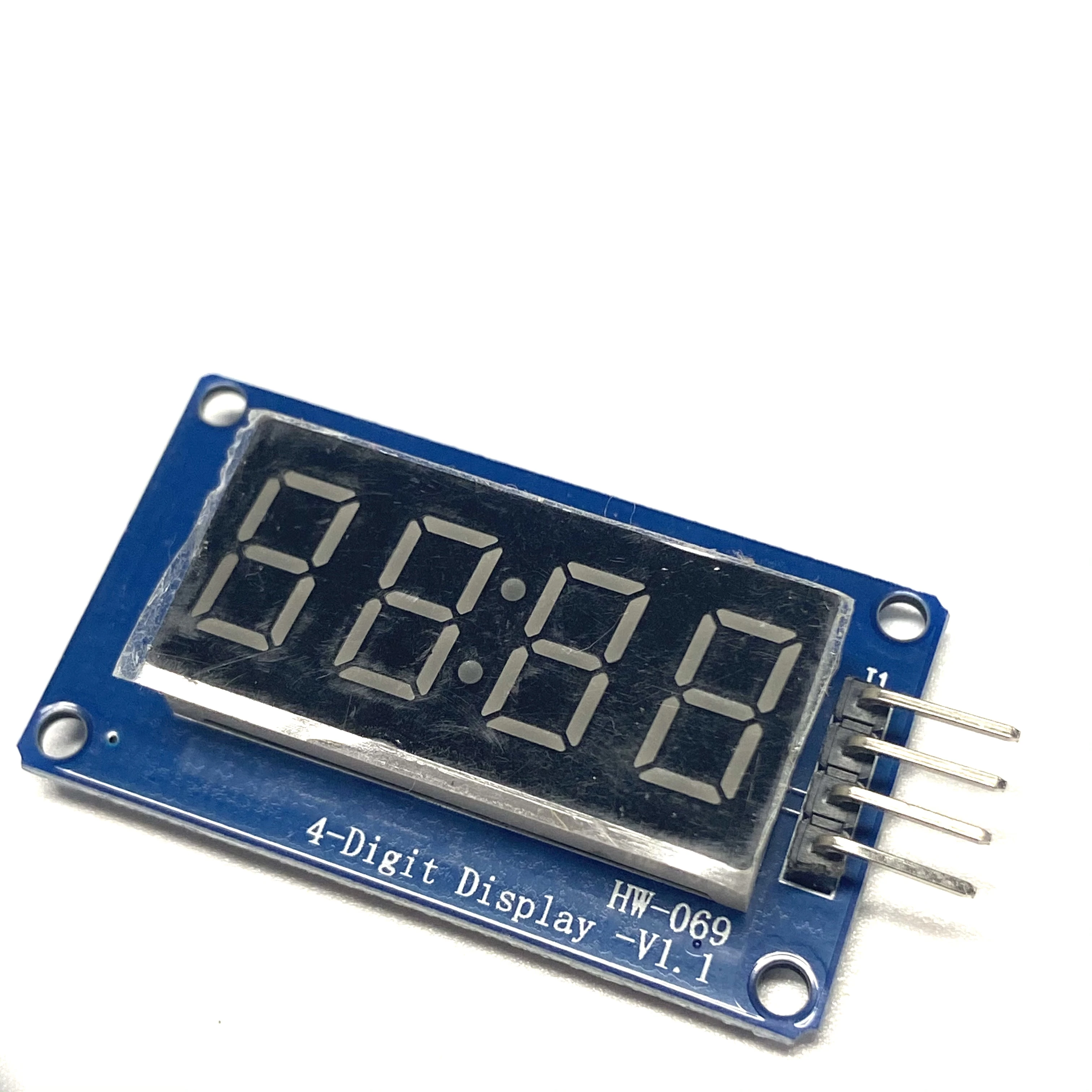 Módulo de Display Digital de 4 Dígitos, Brilho Ajustável LED, Pontos do Relógio, Building Blocks, Acessórios