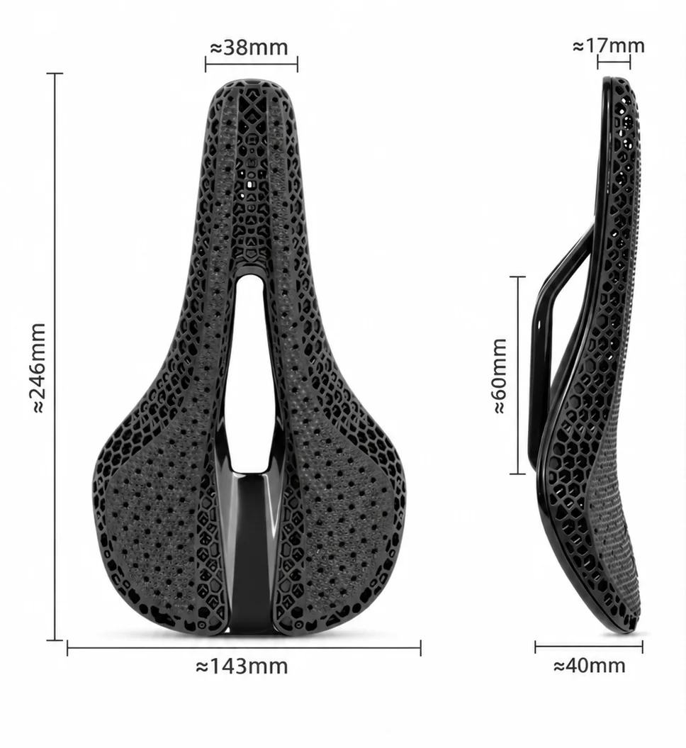 VXM Rennrad 3D-gedruckter Hohlkissen-Sattel aus ultraleichtem Carbonfaser-Mountainbike-Klappmaterial mit Satteltasche – Detail 3