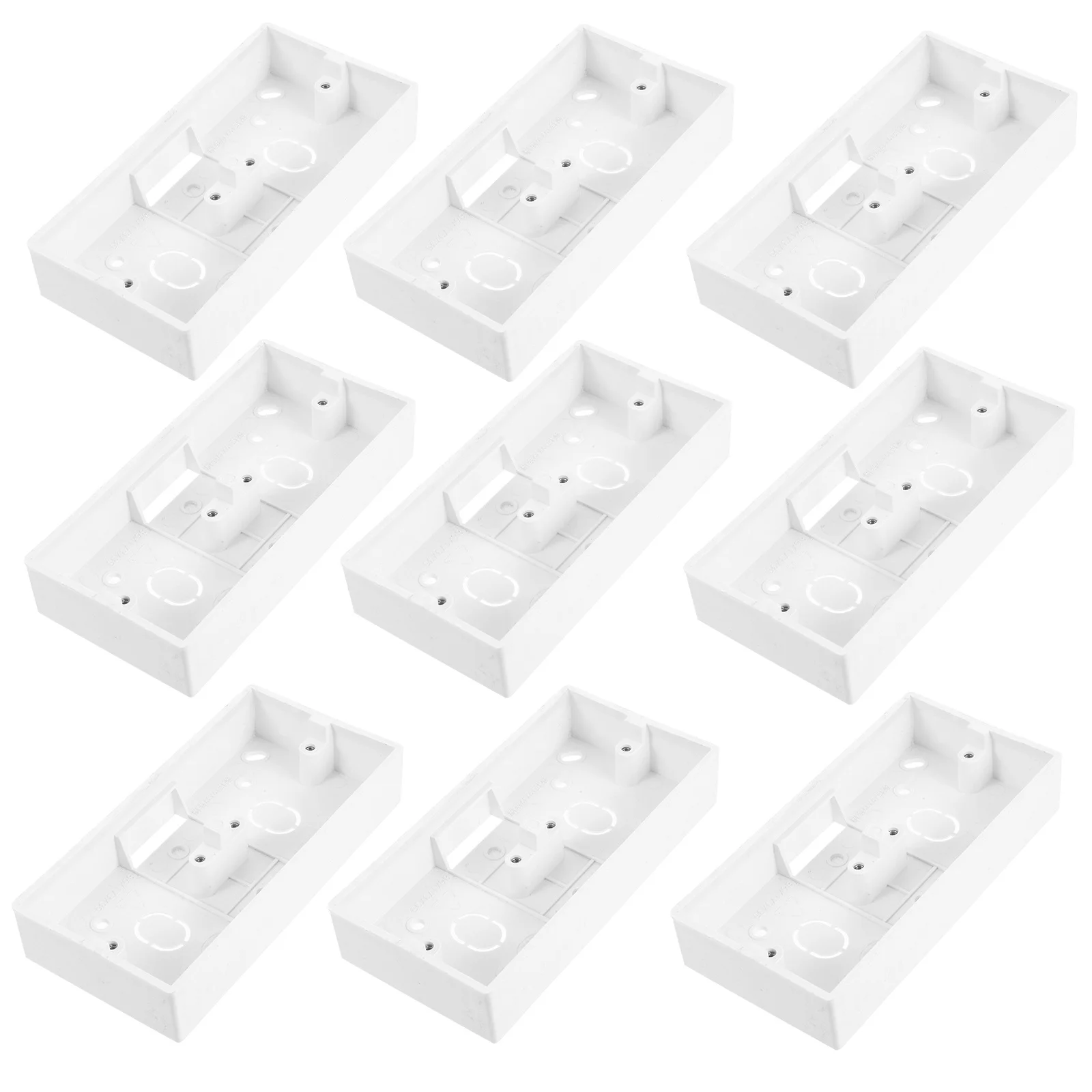 10Pcs Durable PVC Electrical Switch Box Surface Mount Wall Outlet Junction Box Socket Base Under Cabinet Lights for Kitchen