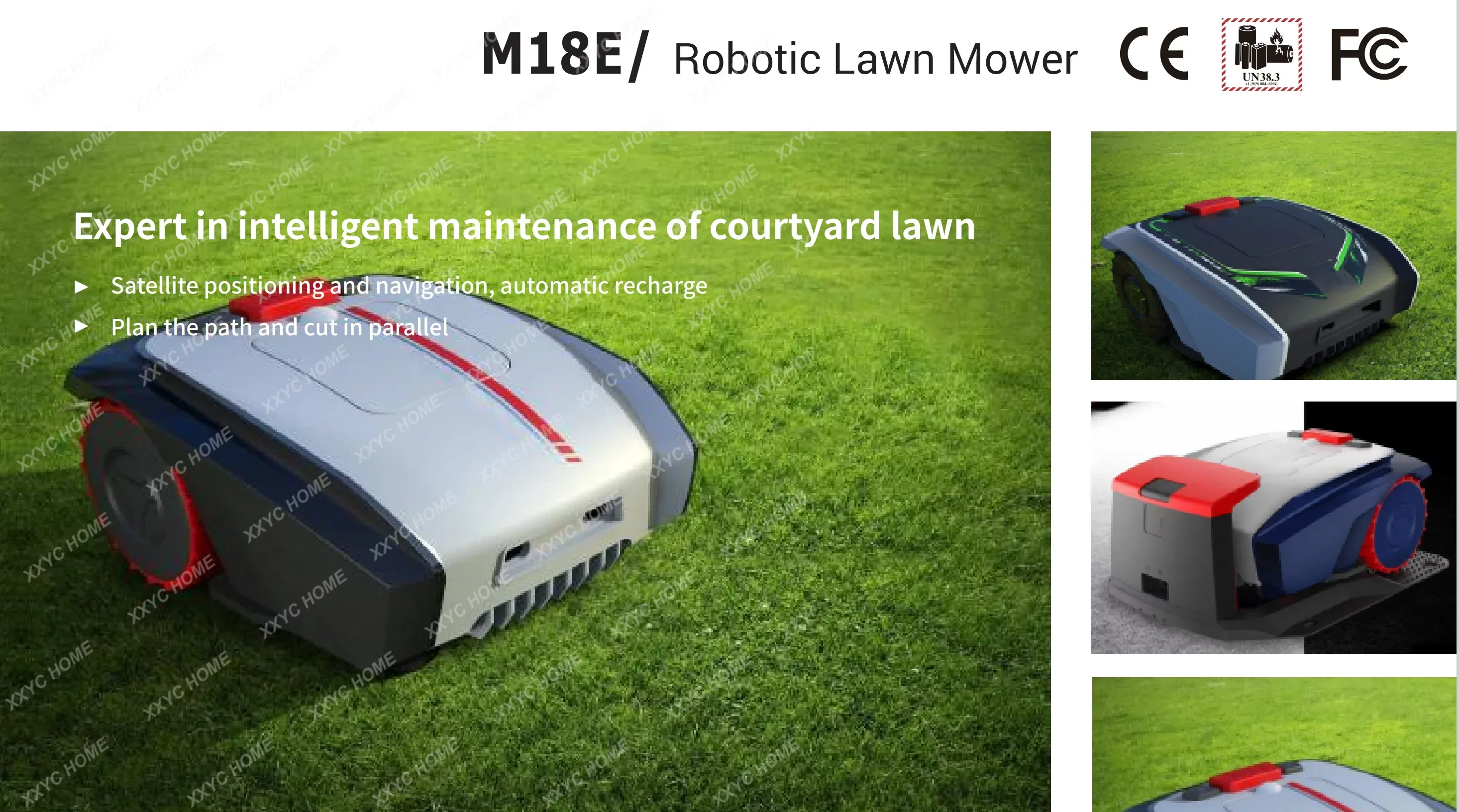 GPS 2023 New Arrival M18E High Efficiency Charging Automatic Robot Electric Wireless 1500 Square Meter Lawn Mower Mower