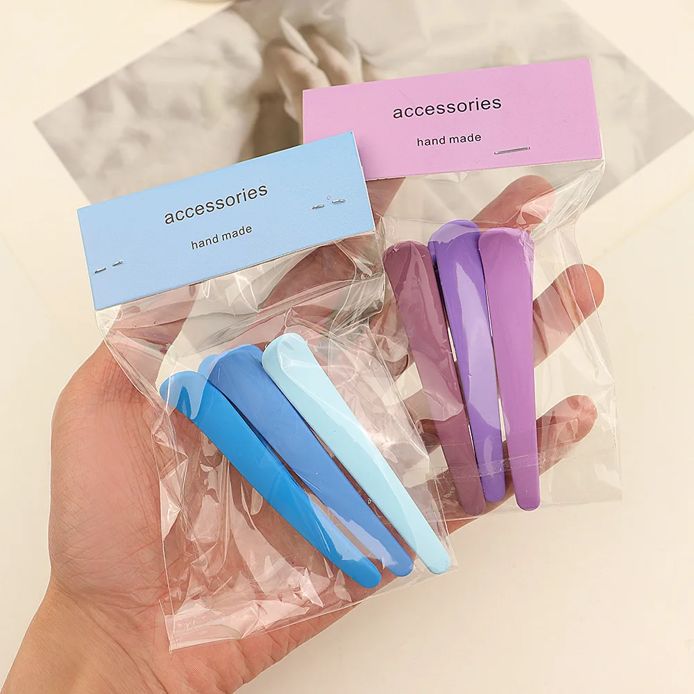 3Pcs Candy Colors Duckbill Clip Professional Hairdressing Salon Hairpins Plastic DIY Hair Care Hair Clamps Styling Tools