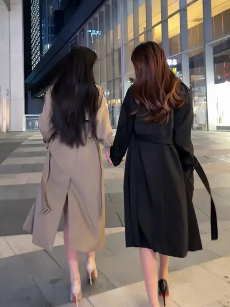 

Корейское пальто средней длины Jaet, женское пальто 2025, новое высокое удлиненное гражданское пальто Briti College Sle Ele