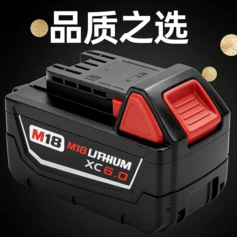 

Fits Milwaukee Power Tools, 18V Original M18 Lithium Battery 6000mAh, Model M18B5/M18B6 Rechargeable