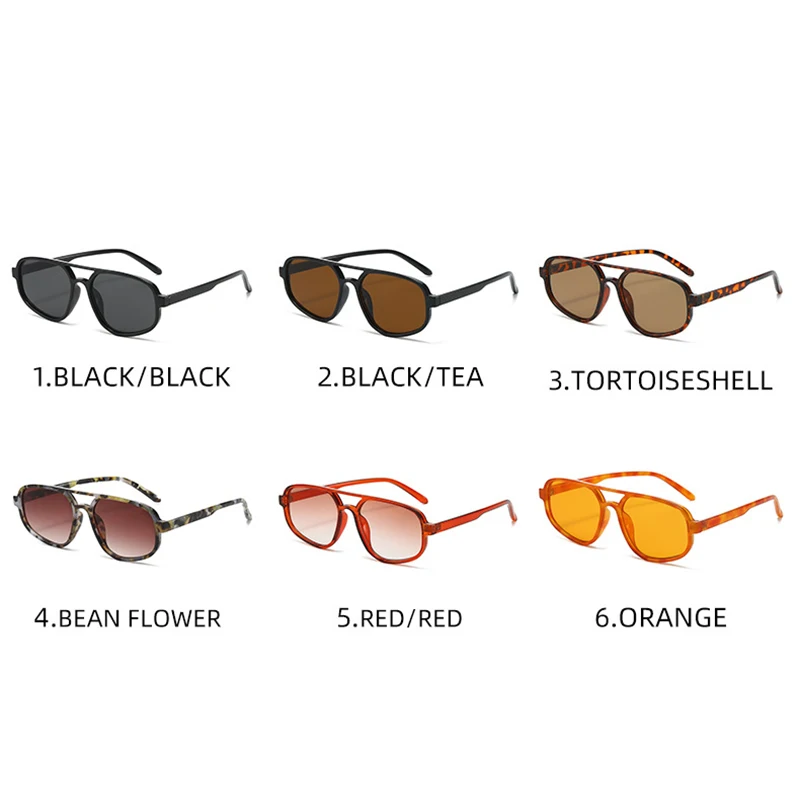 Ins Fashion Small Pilot Sunglasses for Women Vintage Cat Eeye Double Bridges Sun Glasses Female sexy Brown Eyewear Shades